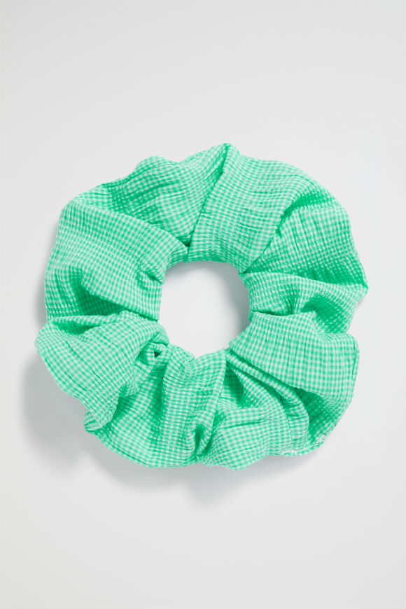 Gingham Scrunchie  Deep Teal Gingham  hi-res