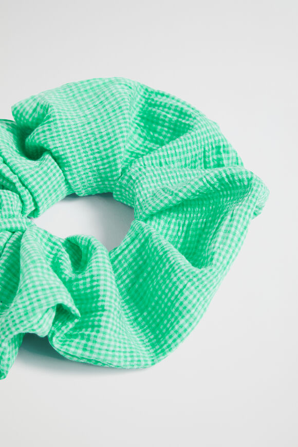 Gingham Scrunchie  Deep Teal Gingham  hi-res