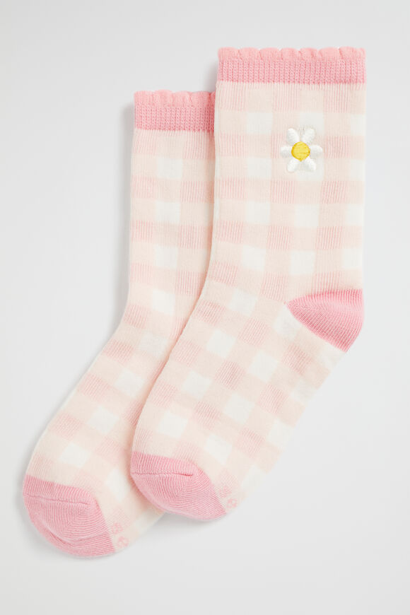 Gingham Daisy Sock  Multi  hi-res