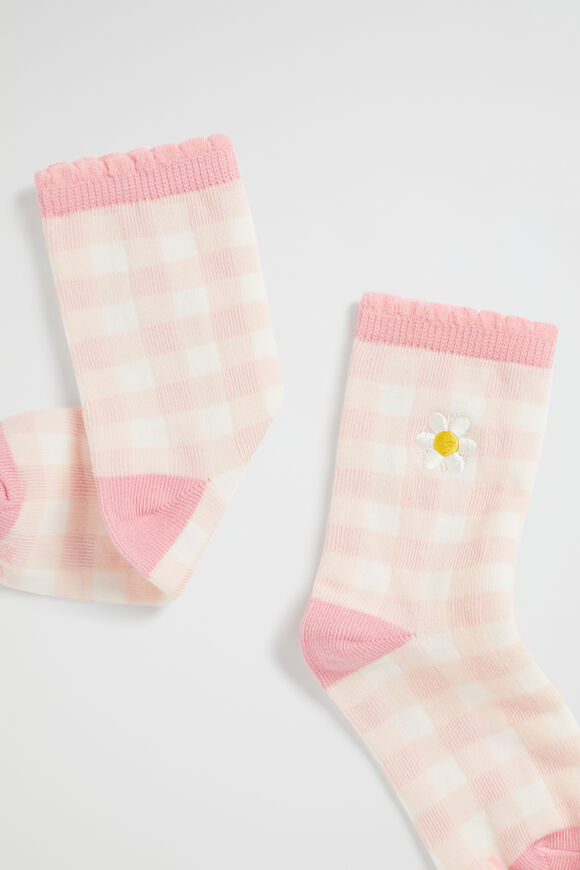 Gingham Daisy Sock  Multi  hi-res
