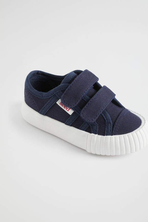 Mini Canvas Double Tab Sneaker  Navy  hi-res