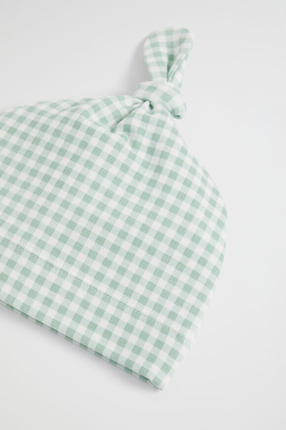 Gingham Knot Hat  Gum Leaf  hi-res