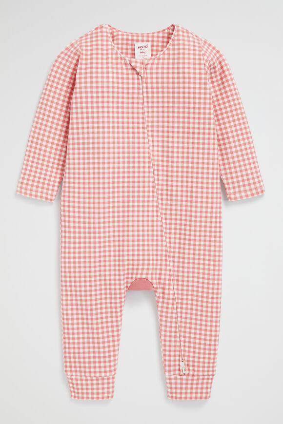 Gingham Zipsuit  Desert Rose  hi-res