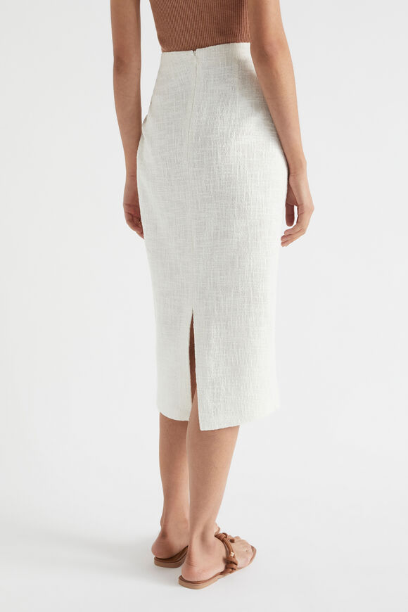 Cotton Tweed Midi Skirt  Cloud Cream  hi-res