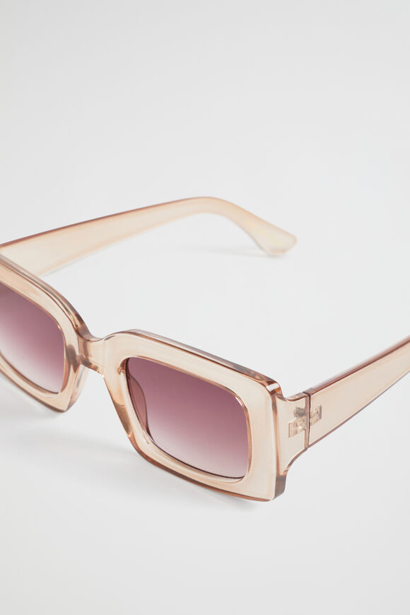 Lou Rectangle Sunglasses  Sheer Beige  hi-res