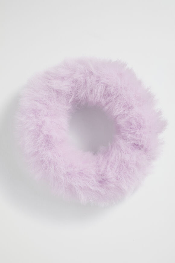 Faux Fur Scrunchie  Lilac  hi-res