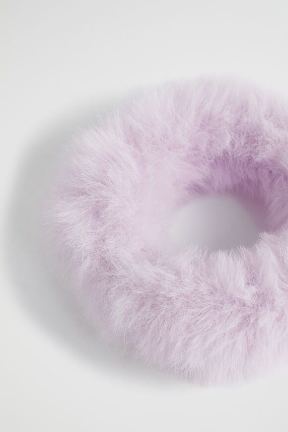 Faux Fur Scrunchie  Lilac  hi-res