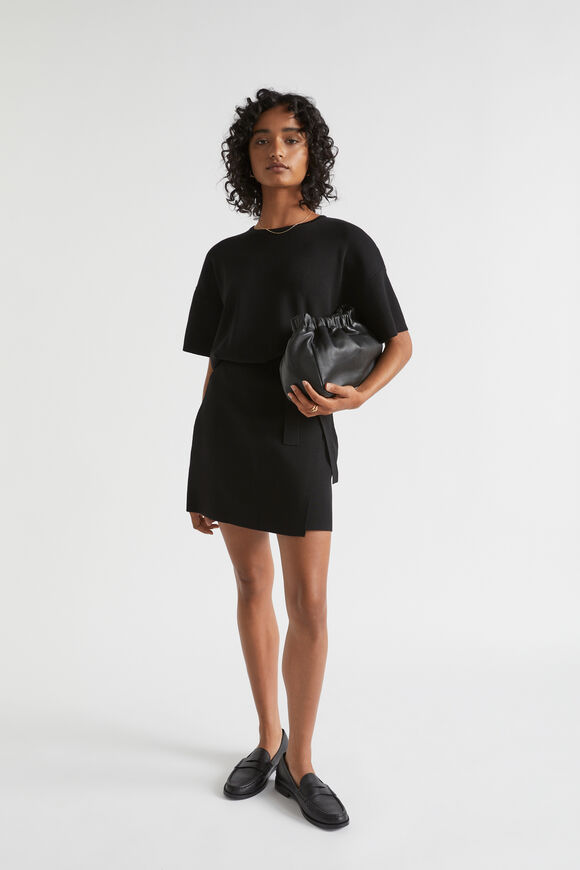 Crepe Knit Tee  Black  hi-res