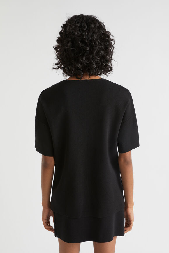 Crepe Knit Tee  Black  hi-res