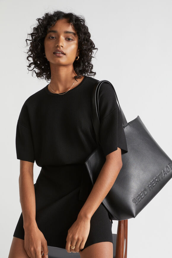 Logo Detail Tote  Black  hi-res