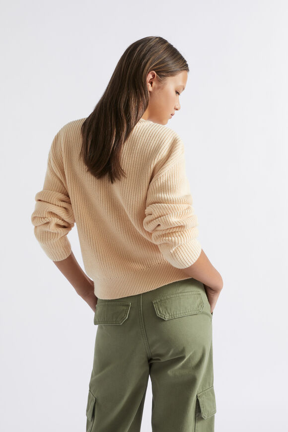 Crop Relaxed Knit  Chai  hi-res
