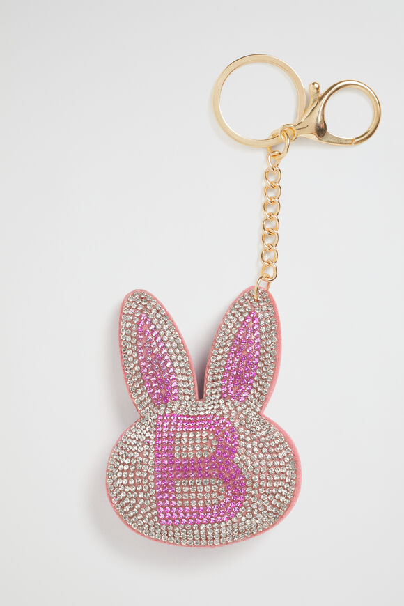 Bunny Initial Keyring  B  hi-res