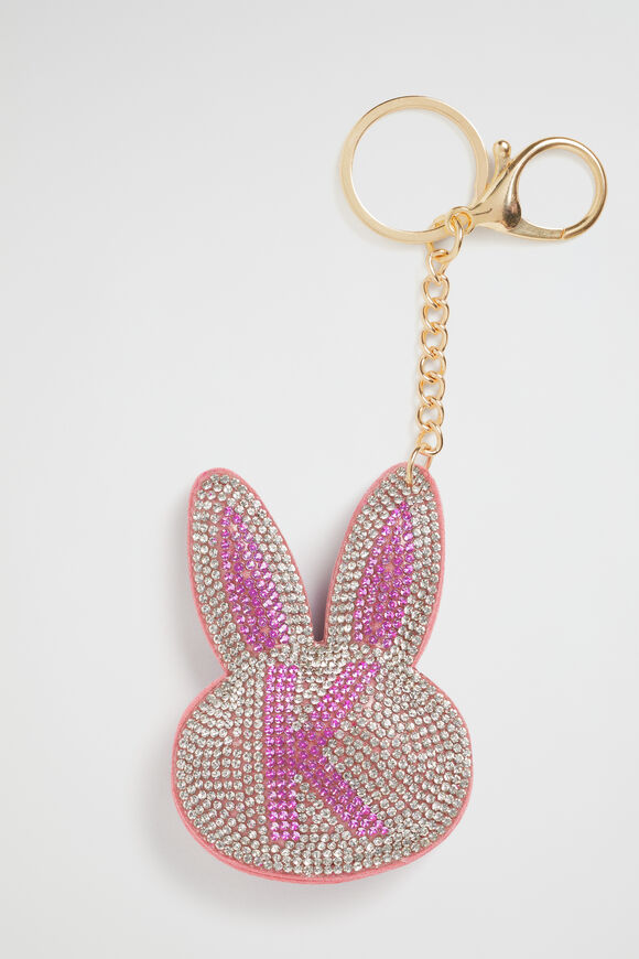 Bunny Initial Keyring  K  hi-res