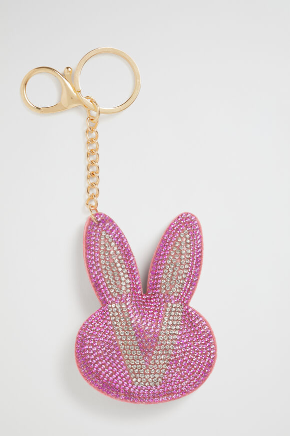 Bunny Initial Keyring  V  hi-res