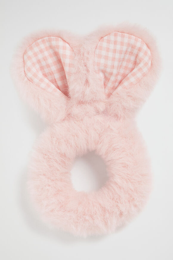 Faux Fur Bunny Scrunchie  Dusty Rose  hi-res