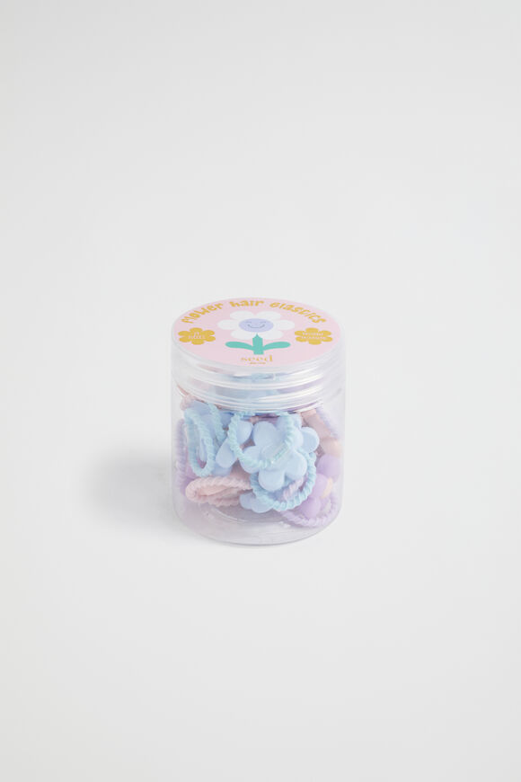 Flower Hair Elastics Tub  Multi  hi-res