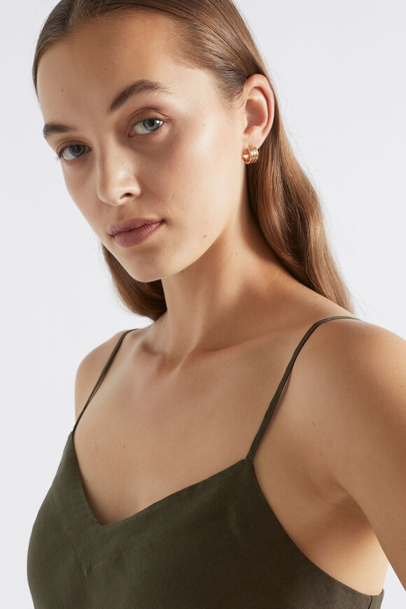 Core Linen Slip Dress  Dark Fern  hi-res