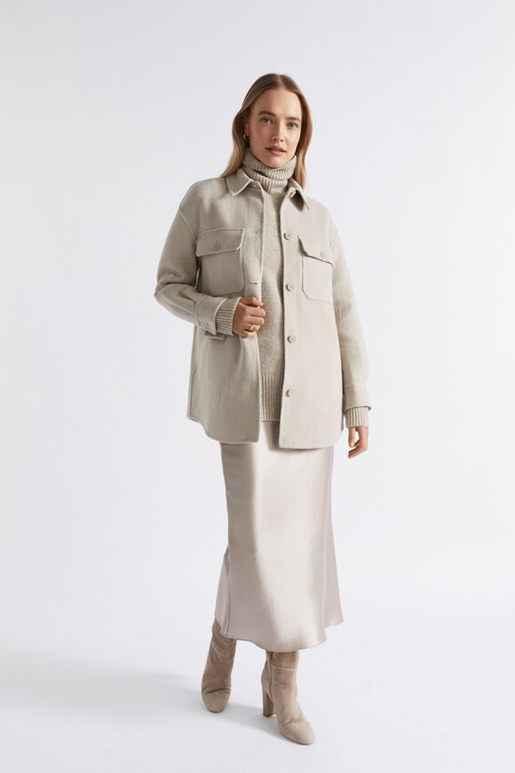 Wool Blend Shacket  Oat Marle  hi-res