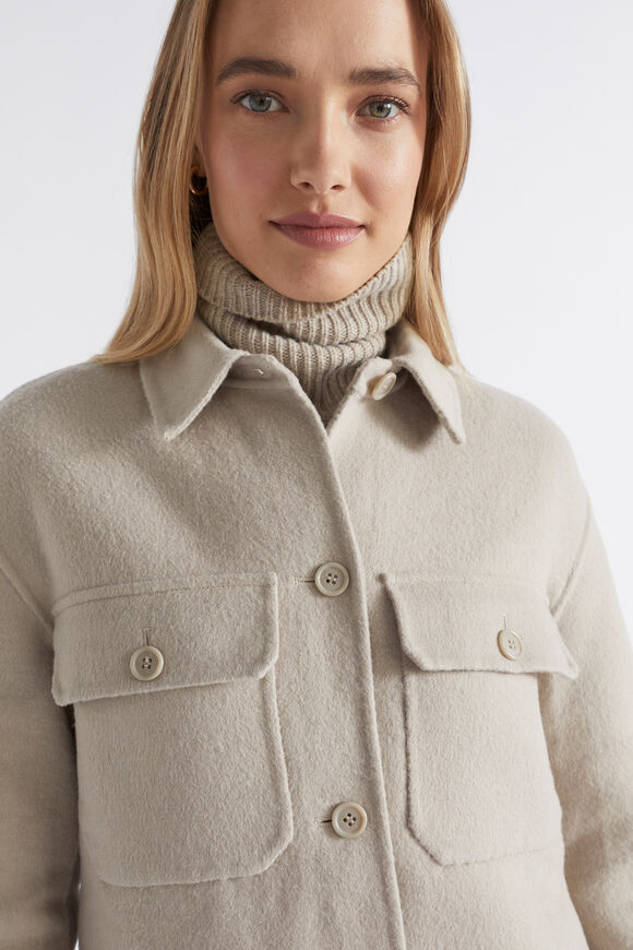 Wool Blend Shacket  Oat Marle  hi-res