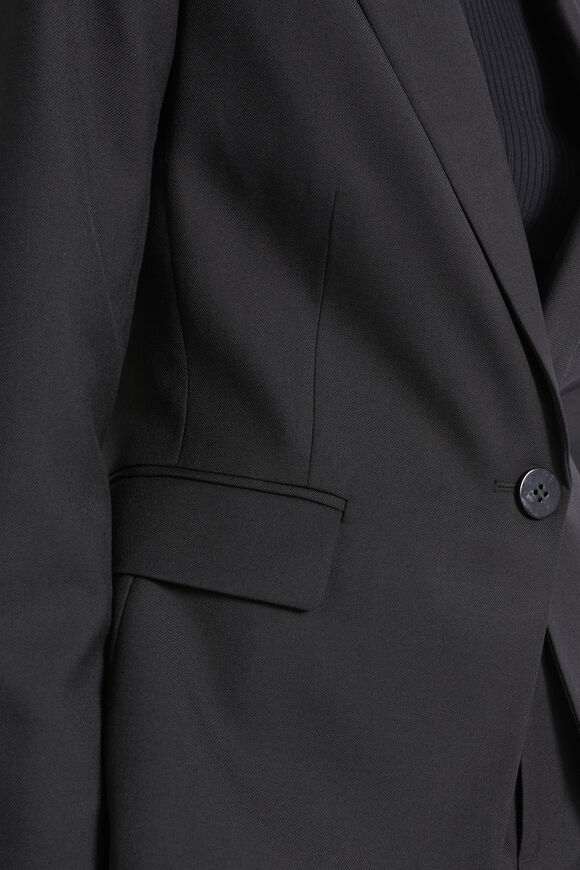 Wool Blend Tailored Blazer  Black  hi-res
