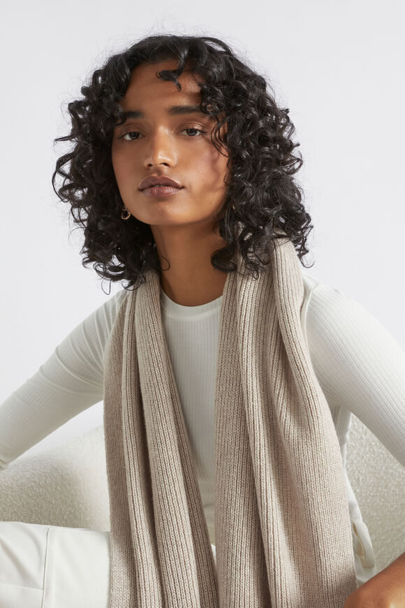Rib Knit Scarf  Light Storm  hi-res