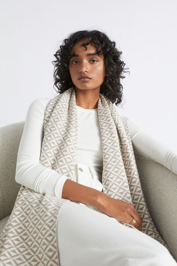 Geo Knit Scarf  Light Storm  hi-res