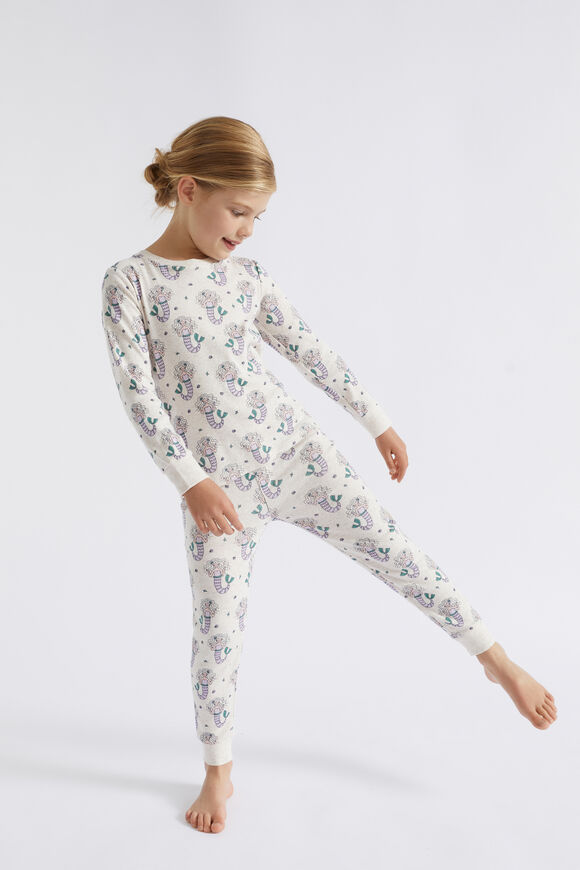 Mermaid Yardage Pyjama  Oat Marle  hi-res