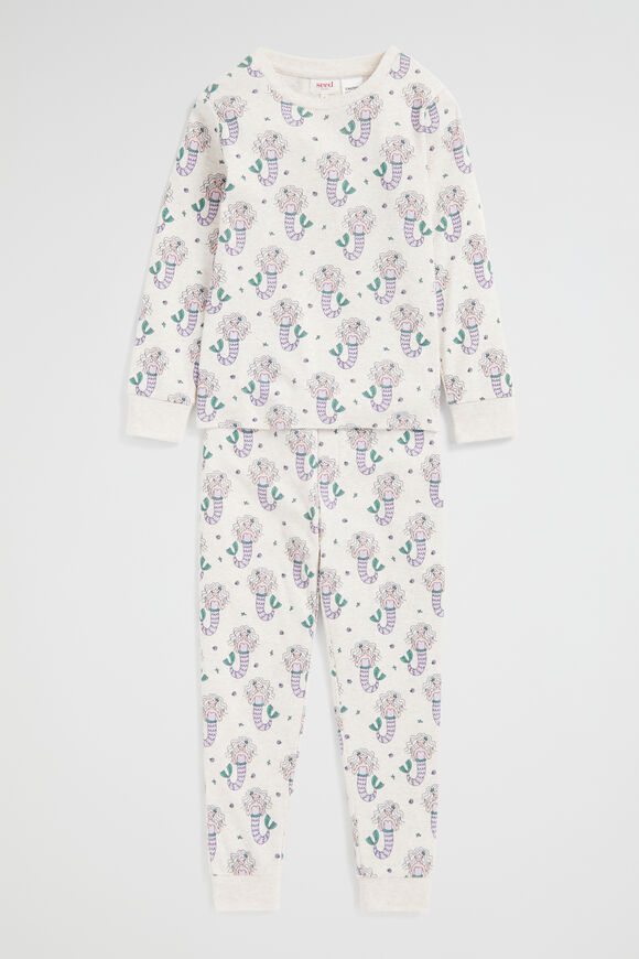 Mermaid Yardage Pyjama  Oat Marle  hi-res
