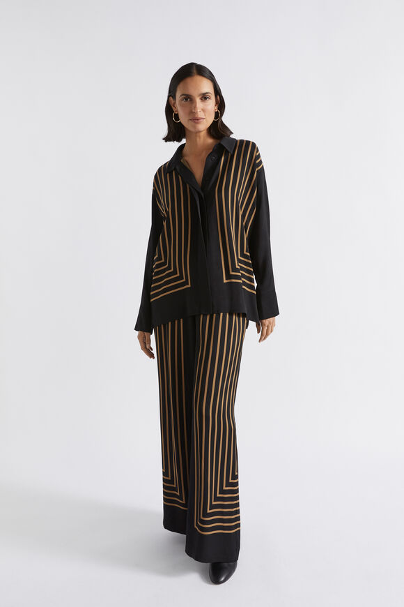 Linear Long Sleeve Shirt  Deep Brass Geo  hi-res