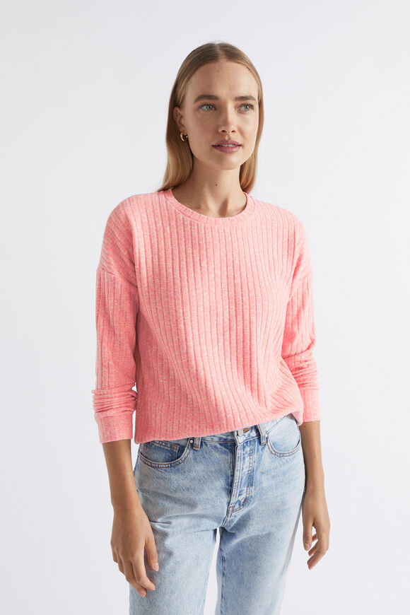 Ribbed Long Sleeve Top  Pale Peony Twist  hi-res