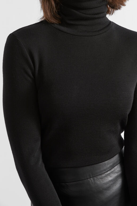 Babywool Roll Neck Top  Black  hi-res