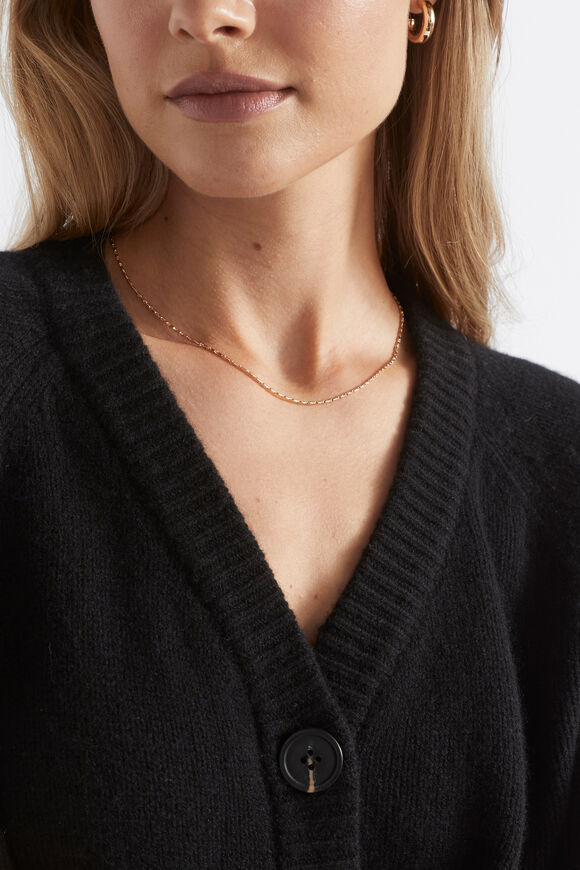 Merino Wool Raglan Cardigan  Black  hi-res