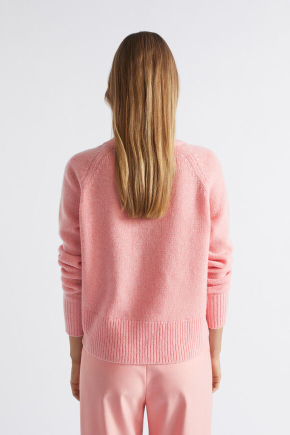 Merino Wool Raglan Cardigan  Pale Peony Marle  hi-res