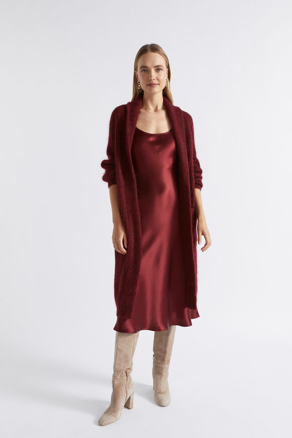 Mohair Blend Rib Cardigan  Sangria Marle  hi-res