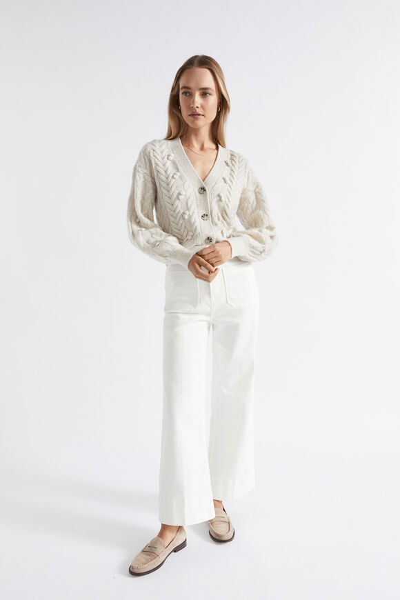 Pom Pom Braid Cardigan  Oat Marle  hi-res