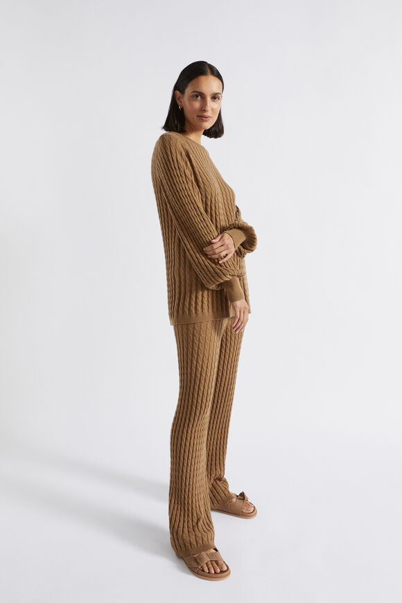 Mini Cable Knit Pant  Deep Brass  hi-res