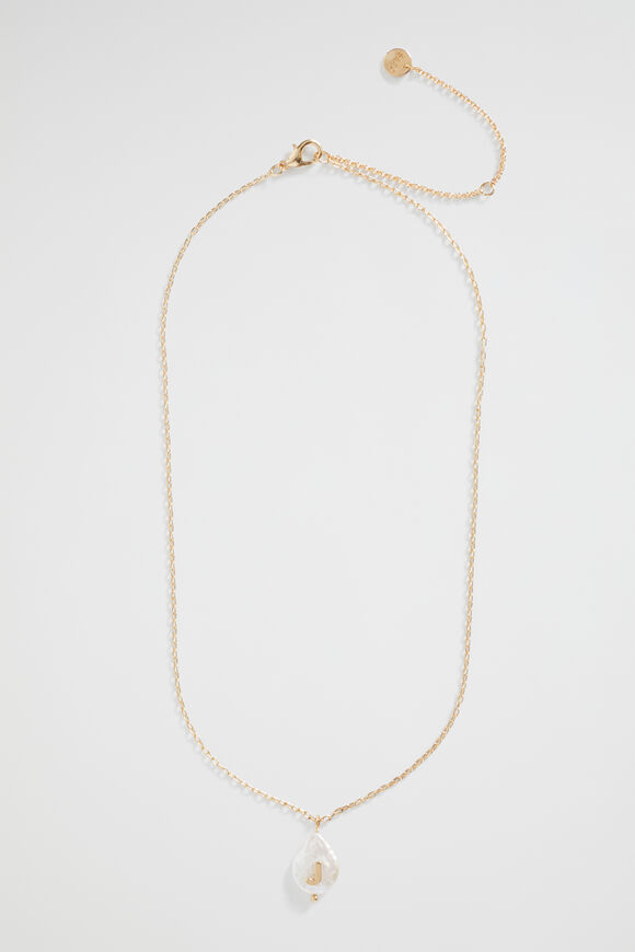 Pearl Alphabet Necklace  J  hi-res