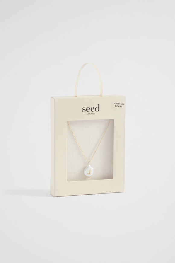 Pearl Alphabet Necklace  J  hi-res