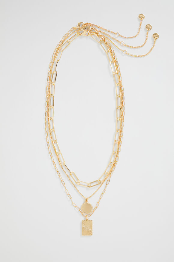 Layered Beam Necklace  Gold  hi-res