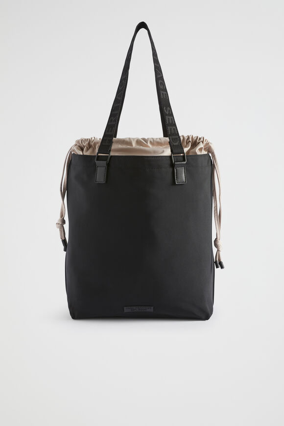 Drawstring Tote  Black  hi-res