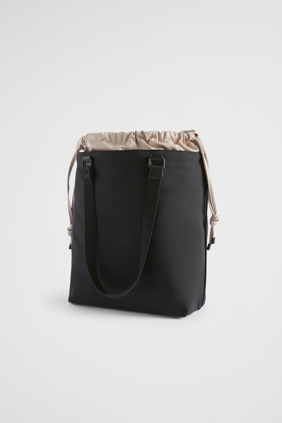 Drawstring Tote  Black  hi-res