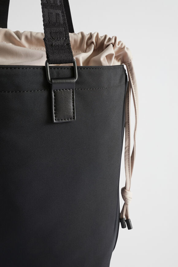 Drawstring Tote  Black  hi-res