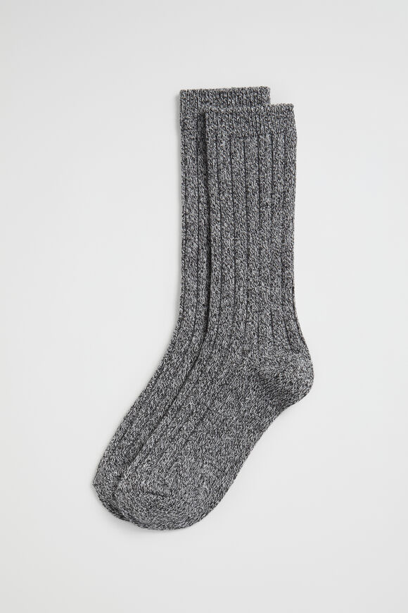 Marled Boot Sock  Black  Grey  hi-res