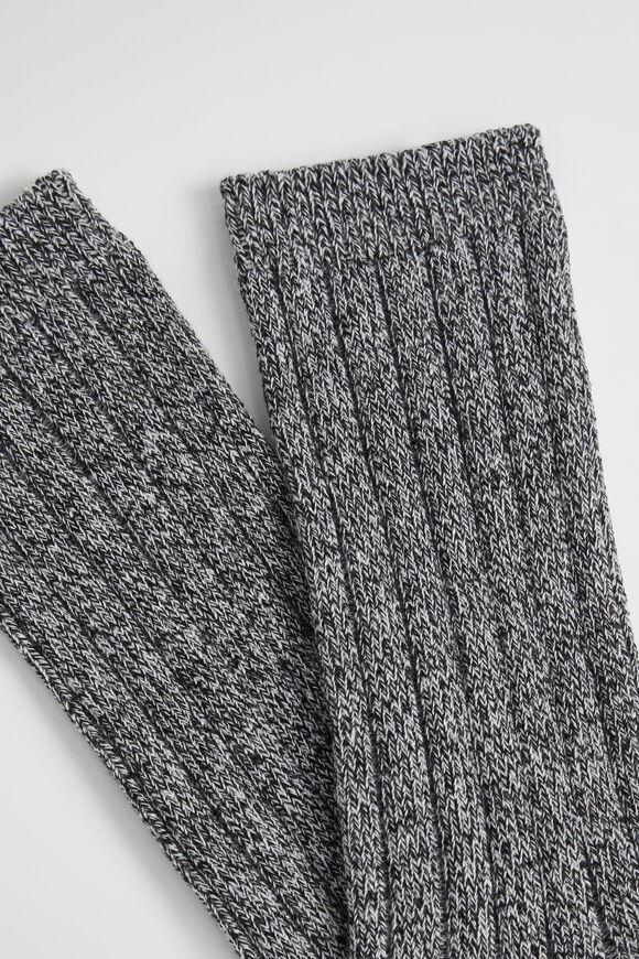Marled Boot Sock  Black  Grey  hi-res