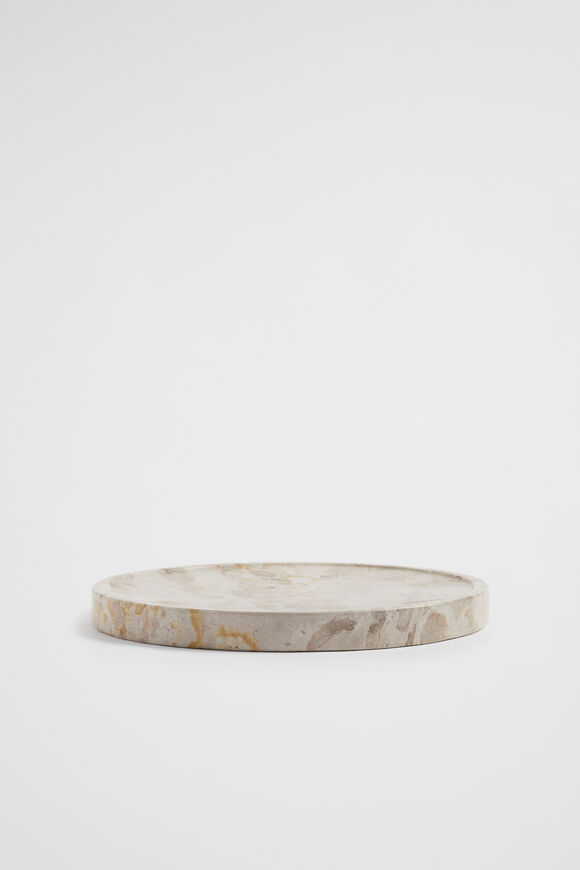 Marble Round Platter  Sand Dune  hi-res