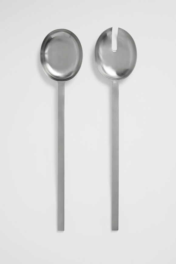 Luna Salad Server  Silver  hi-res