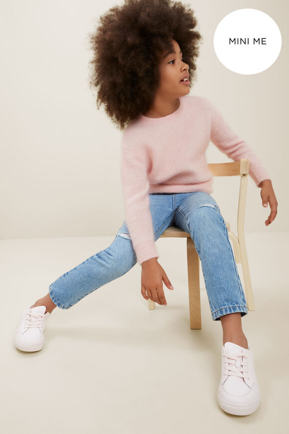 Mini Me Mohair Crew Neck Sweater  Ash Pink Marle  hi-res