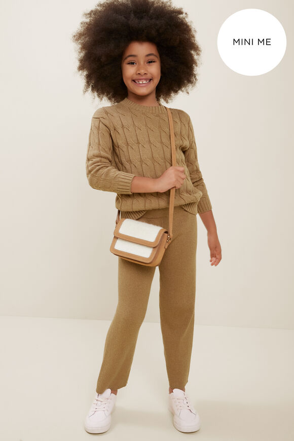 Mini Me Cable Knit Sweater  Honey Dew Marle  hi-res