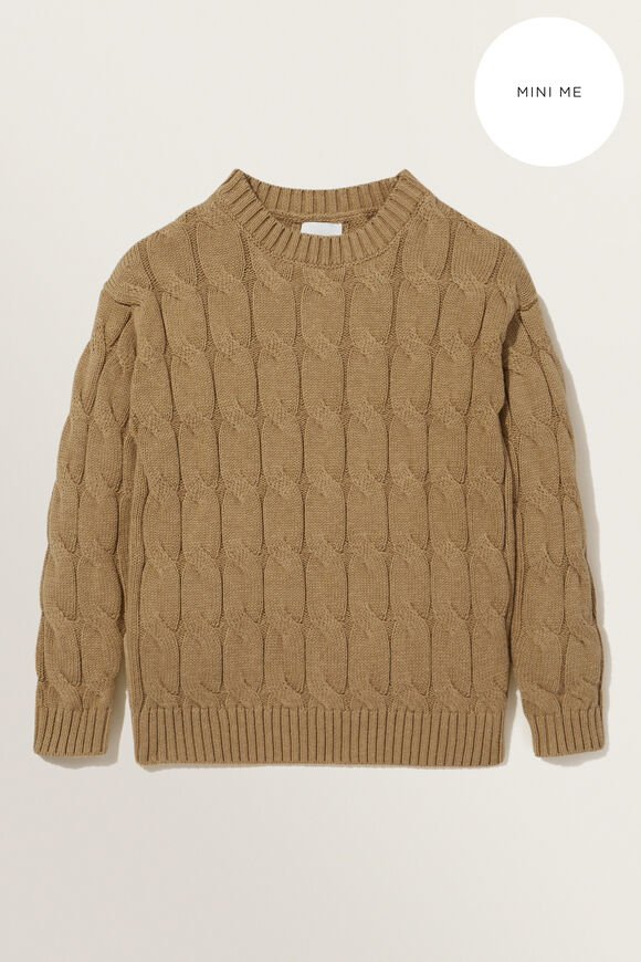 Mini Me Cable Knit Sweater  Honey Dew Marle  hi-res