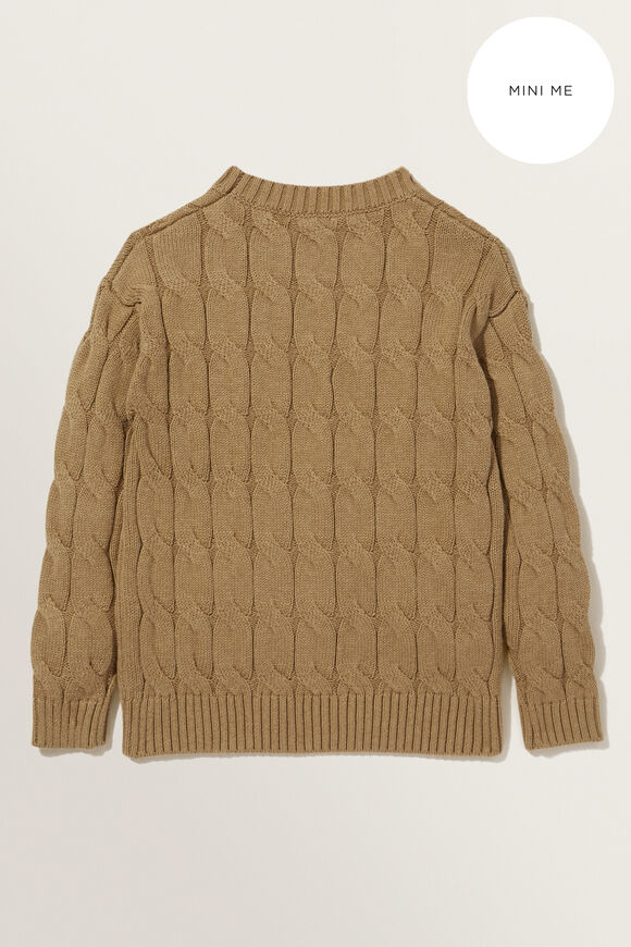 Mini Me Cable Knit Sweater  Honey Dew Marle  hi-res